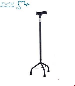 عصا 3 پایه فلزی مشکی مات دسته PVC مدل T32