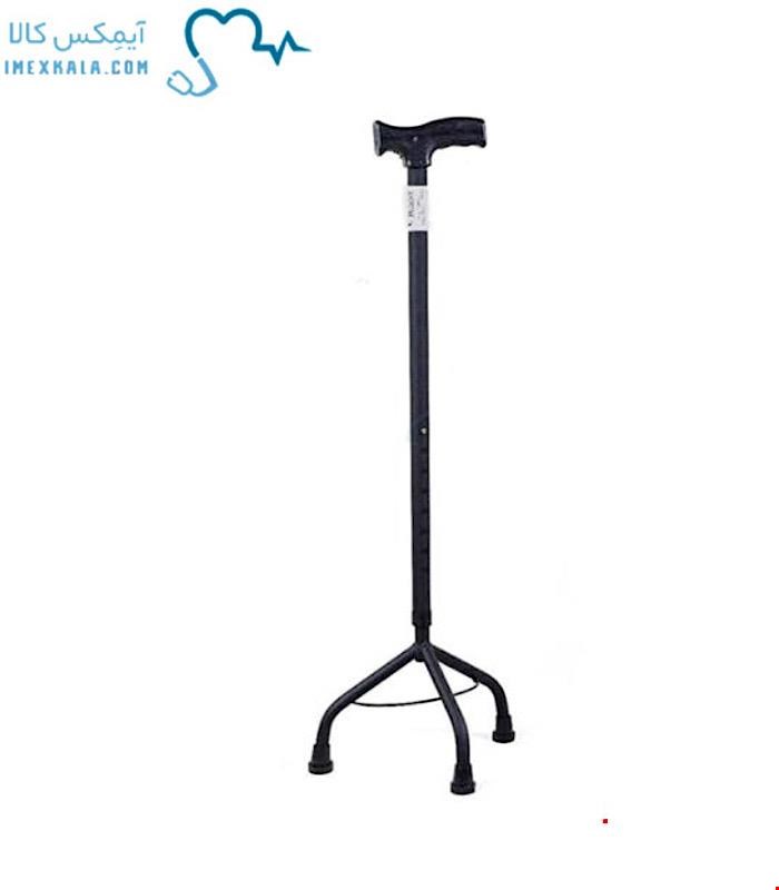 عصا 3 پایه فلزی مشکی مات دسته PVC مدل T32