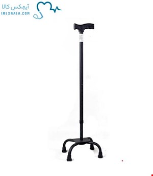 عصا 4 پایه فلزی مشکی ماسه ای دسته PVC مدل T31